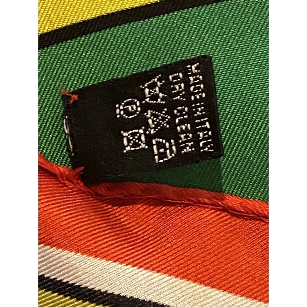 Vintage Ruggiero Bignardi Italy Signed Women’s Square Silk Scarf Geometric 36” - Picture 5 of 10